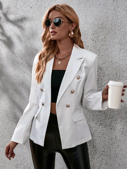 Blazer de cuello de solapa, con botones