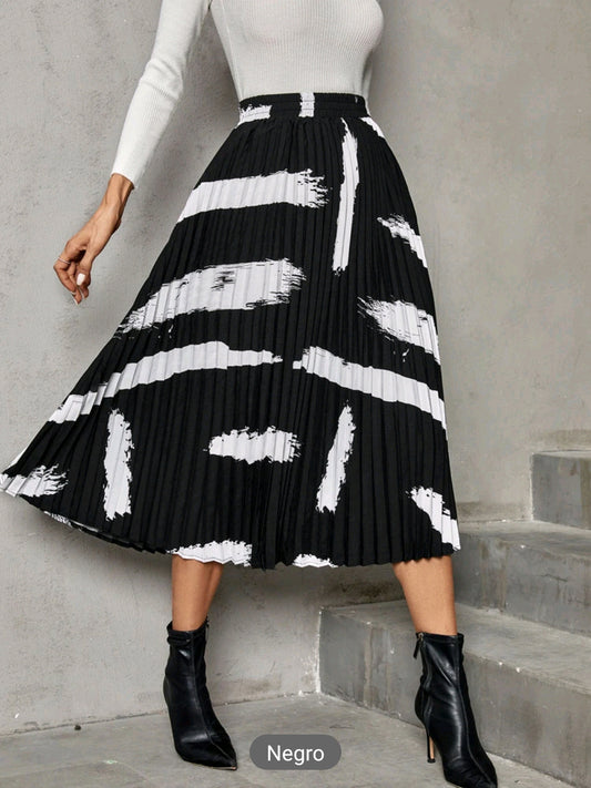 Falda plisada estampada