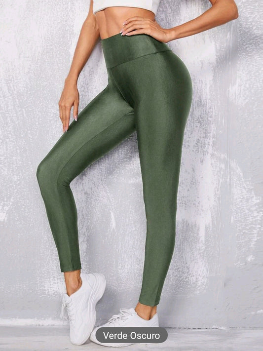 Leggings deportivos de talle alto, unicolor