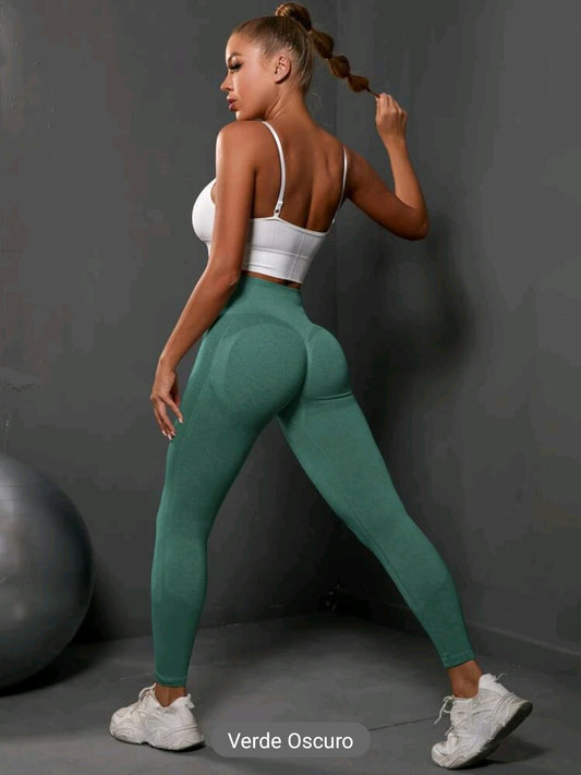 Leggings deportivos de talle alto, unicolor