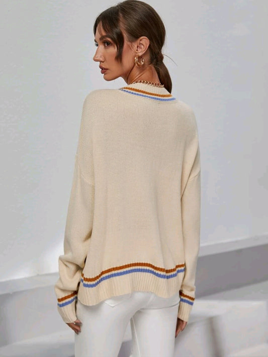 Sueter tejido en cuello V