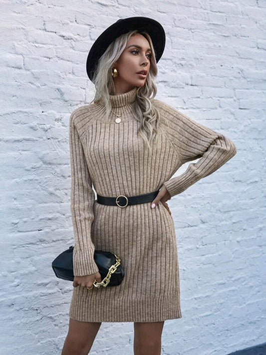 Vestido liso tejido de canale casual (sin cinturon)