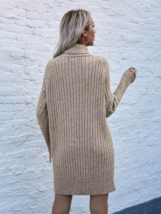 Vestido liso tejido de canale casual (sin cinturon)