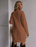 Cargar la imagen en la vista de la galería, Vestido sueter tejido, en cuello V (sin cinturón)