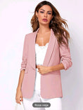Cargar la imagen en la vista de la galería, Blazer con solapa de manga fruncida, de cuello esmoquin
