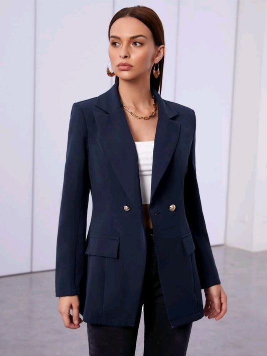 Blazer de cuello de solapa, con botones
