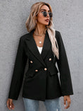 Cargar la imagen en la vista de la galería, Blazer unicolor de solapa, con botones
