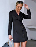 Cargar la imagen en la vista de la galería, Vestido blazer de cuello de solapa, con botones
