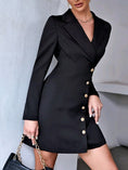 Cargar la imagen en la vista de la galería, Vestido blazer de cuello de solapa, con botones
